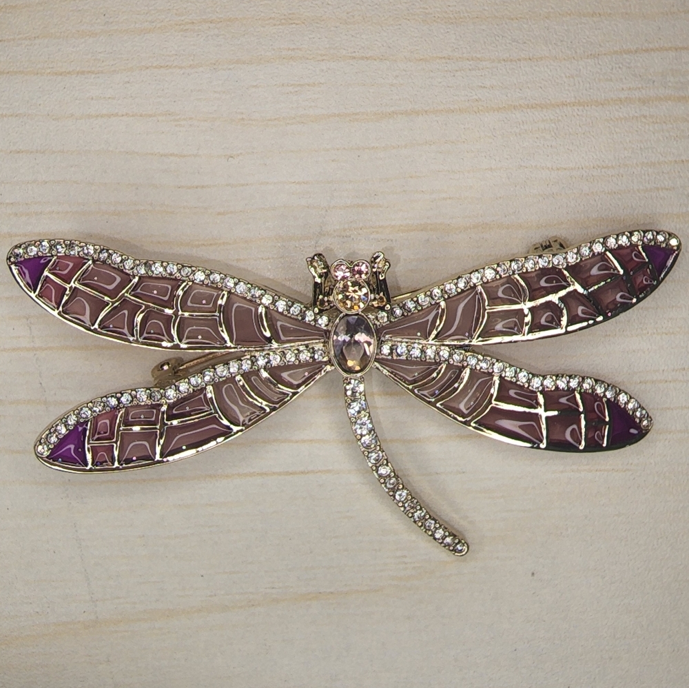 Lauren Ralph Lauren Gold-Tone Pavé Crystal Dragonfly Pin